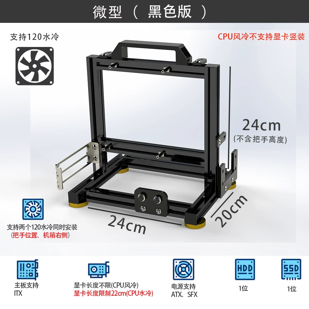 Portable All Aluminum Open Air - đánh giá và giá Aluminum Open Frame Test Bench Water Cooling
